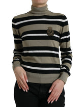 Dolce & Gabbana Multicolor Stripe Wool Logo Pullover Sweater -   -  Dolce & Gabbana.